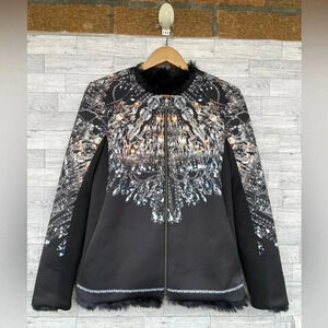 Clover Canyon Chandelier Print Blazer Jacket reversible faux fur medium